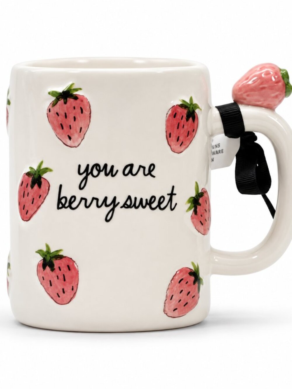 Rae Dunn You Are Berry Sweet Strawberry Mug Red Interior 19.5 Oz Magenta